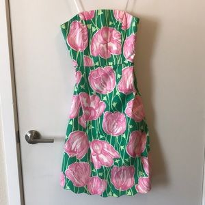 CLEARANCE Lilly Pulitzer floral strapless dress 0